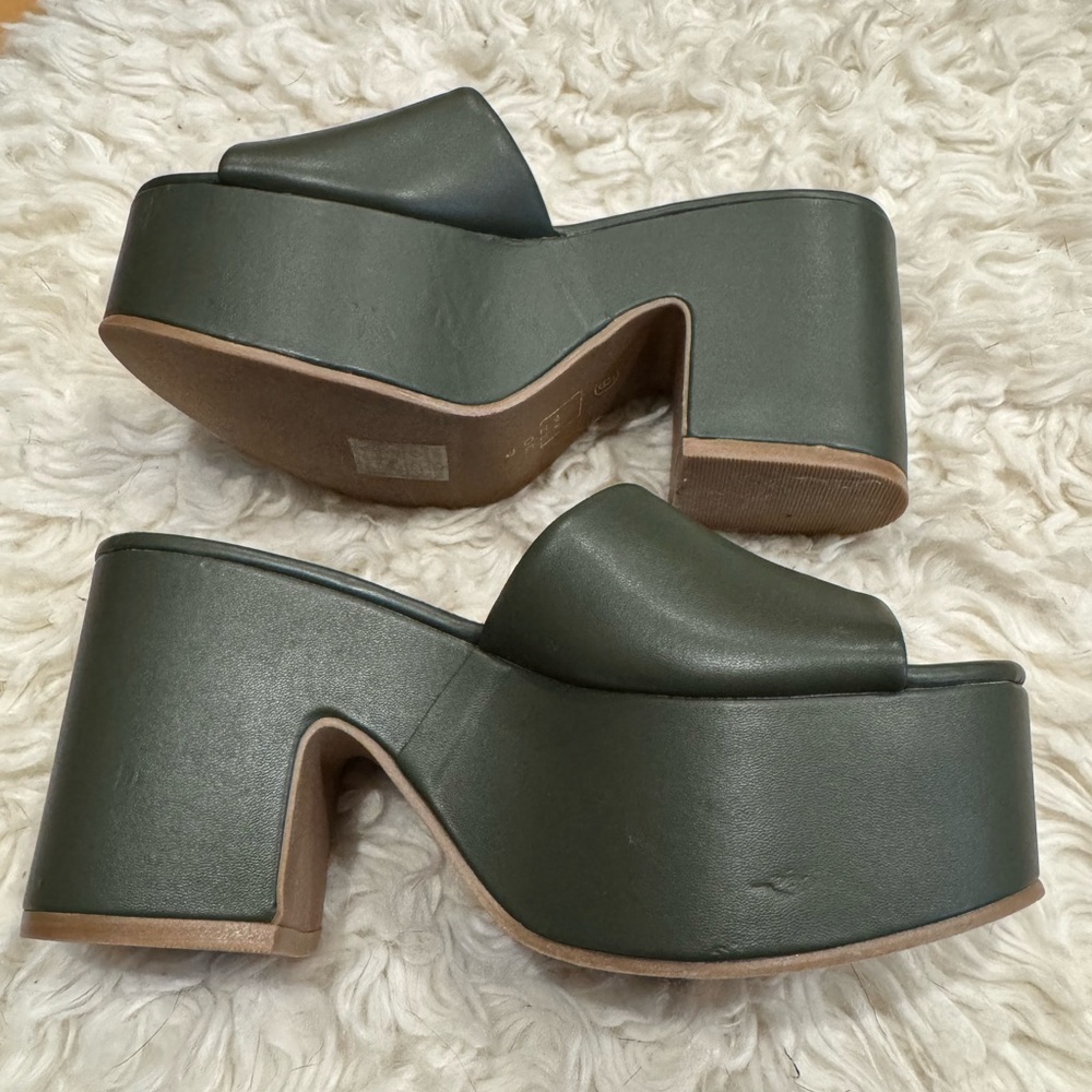 SHUSHOP green platform wedges heels size 6 - Picture 4 of 7